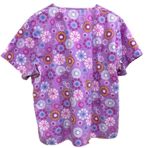 Scrub Tops Lot 3 Disney Life Uniform Destination Women’s XL Pink Purple Black. - Picture 13 of 16